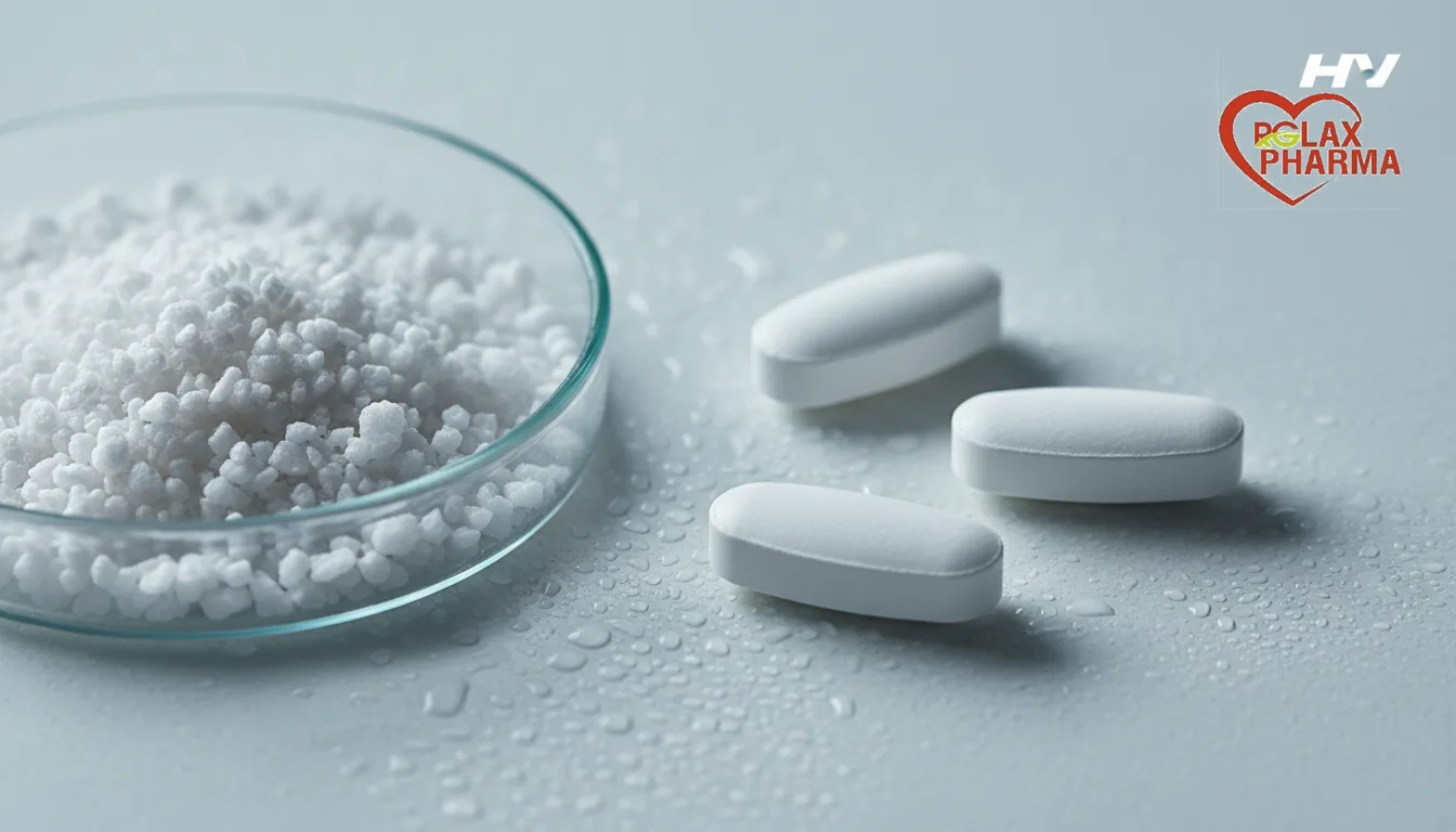 Polyvinyl alcohol granules beside moisture barrier coated tablets